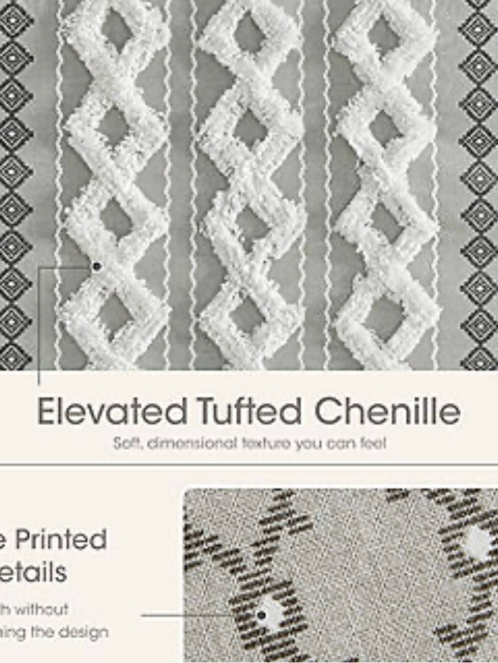 Ink & Ivy Imani shower curtain in gray - Picture 3 of 5